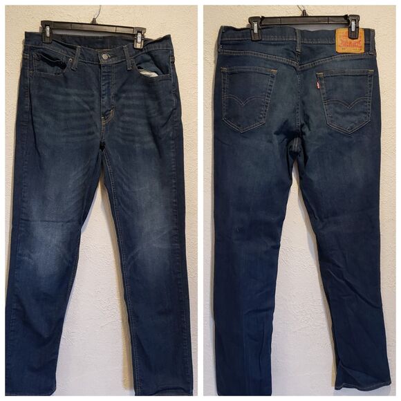 LEVI'S 541 Straight Leg Mid Rise Dark Wash Blue Denim Jeans Men's Size W 33 L 34 - Picture 1 of 11